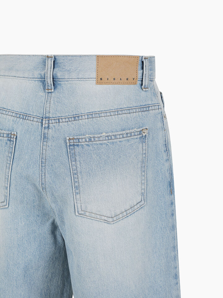 Light color jeans - sisley k wide jeans - Light Blue | Sisley K image number 4